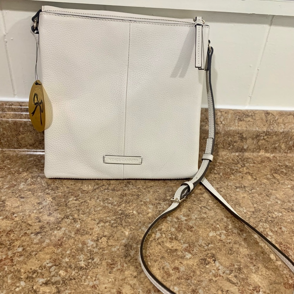 Vince Camuto Genuine Leather Min Crossbody bag in Birch